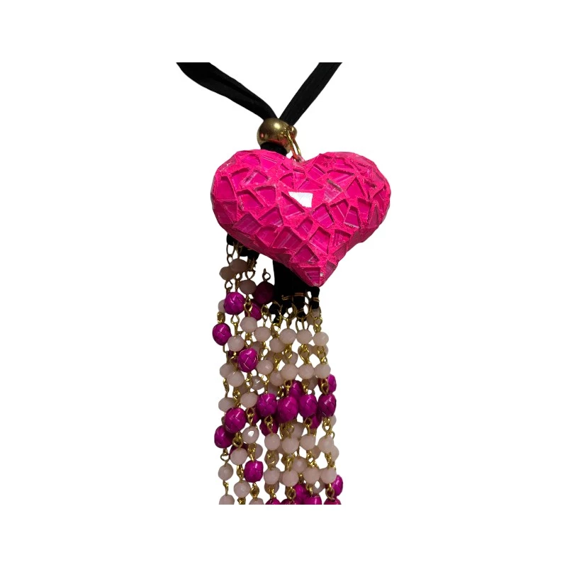 Collar corazón rosa