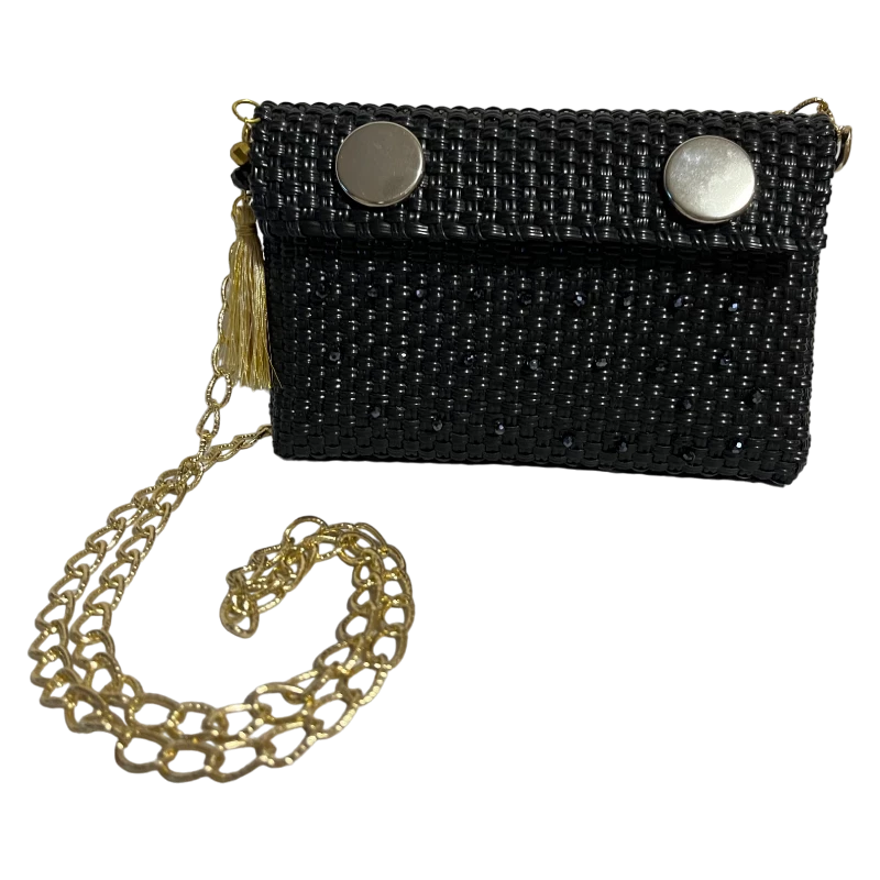 Cartera negra con cristales