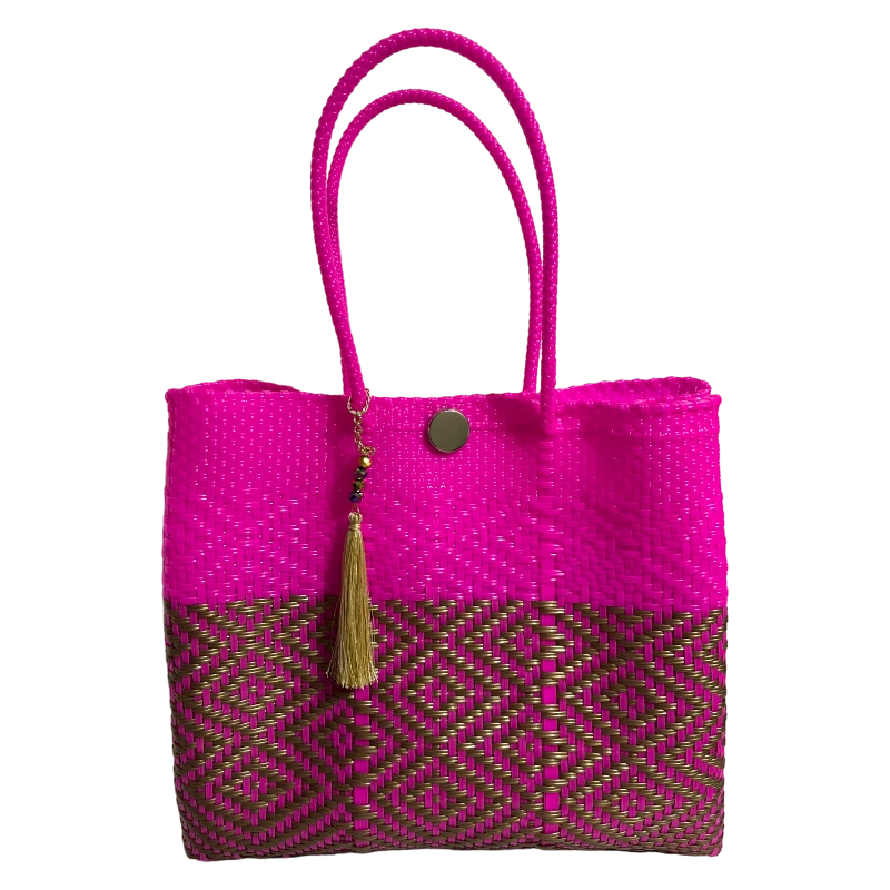 Bolsa rosa y oro