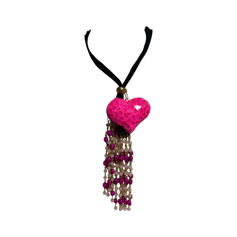 Collar corazón rosa