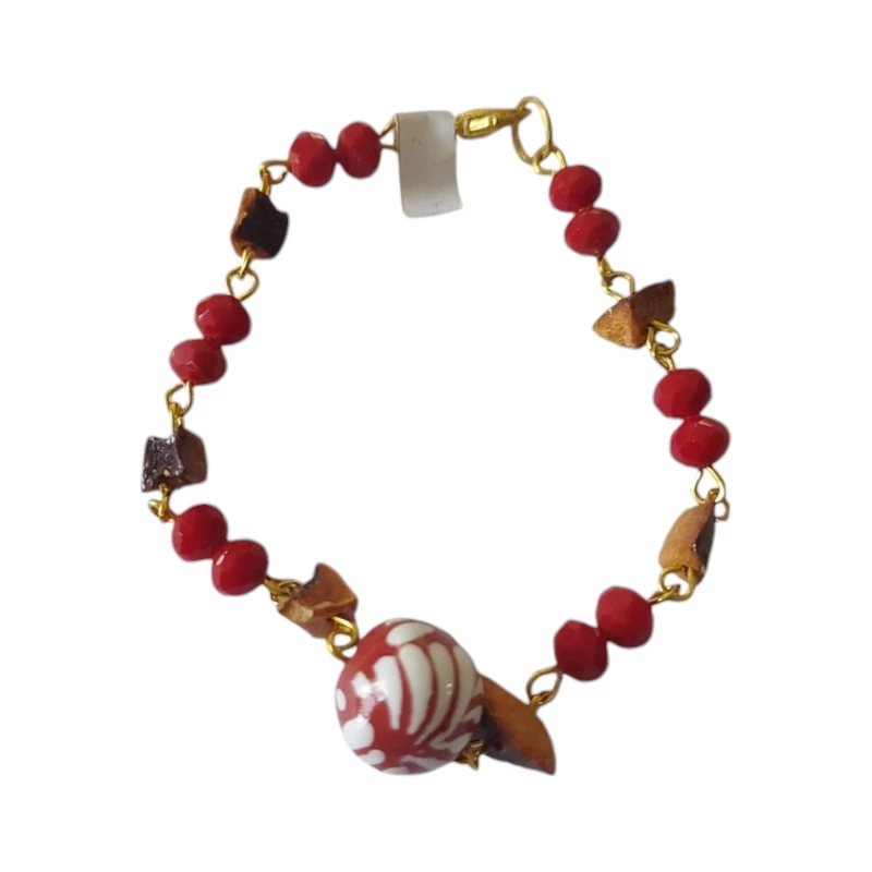 Pulsera talavera con cristales dona