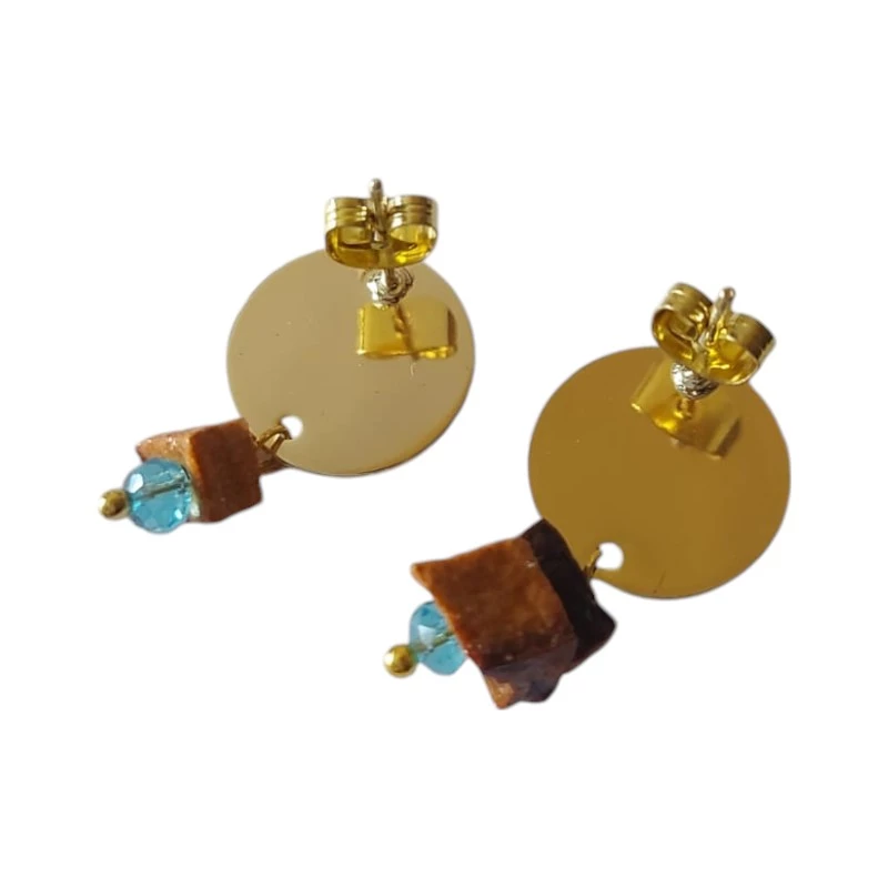 Aretes broquel dorados