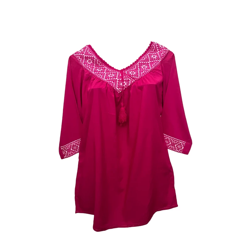 Blusa María fucsia bordada