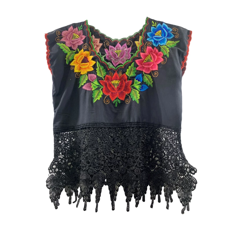 Blusa crop top bordado