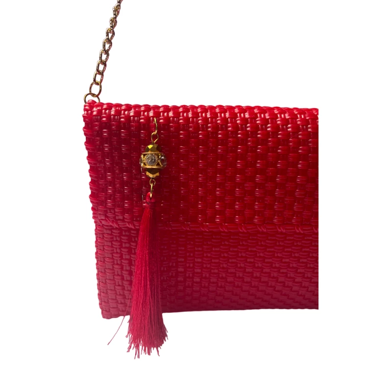 Clutch artesanal rojo