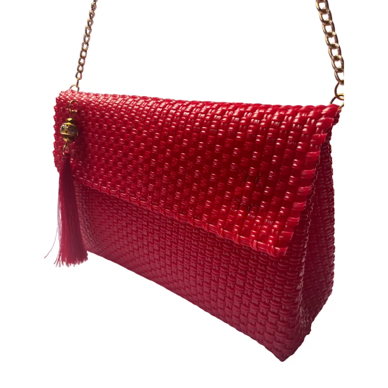 Clutch artesanal rojo